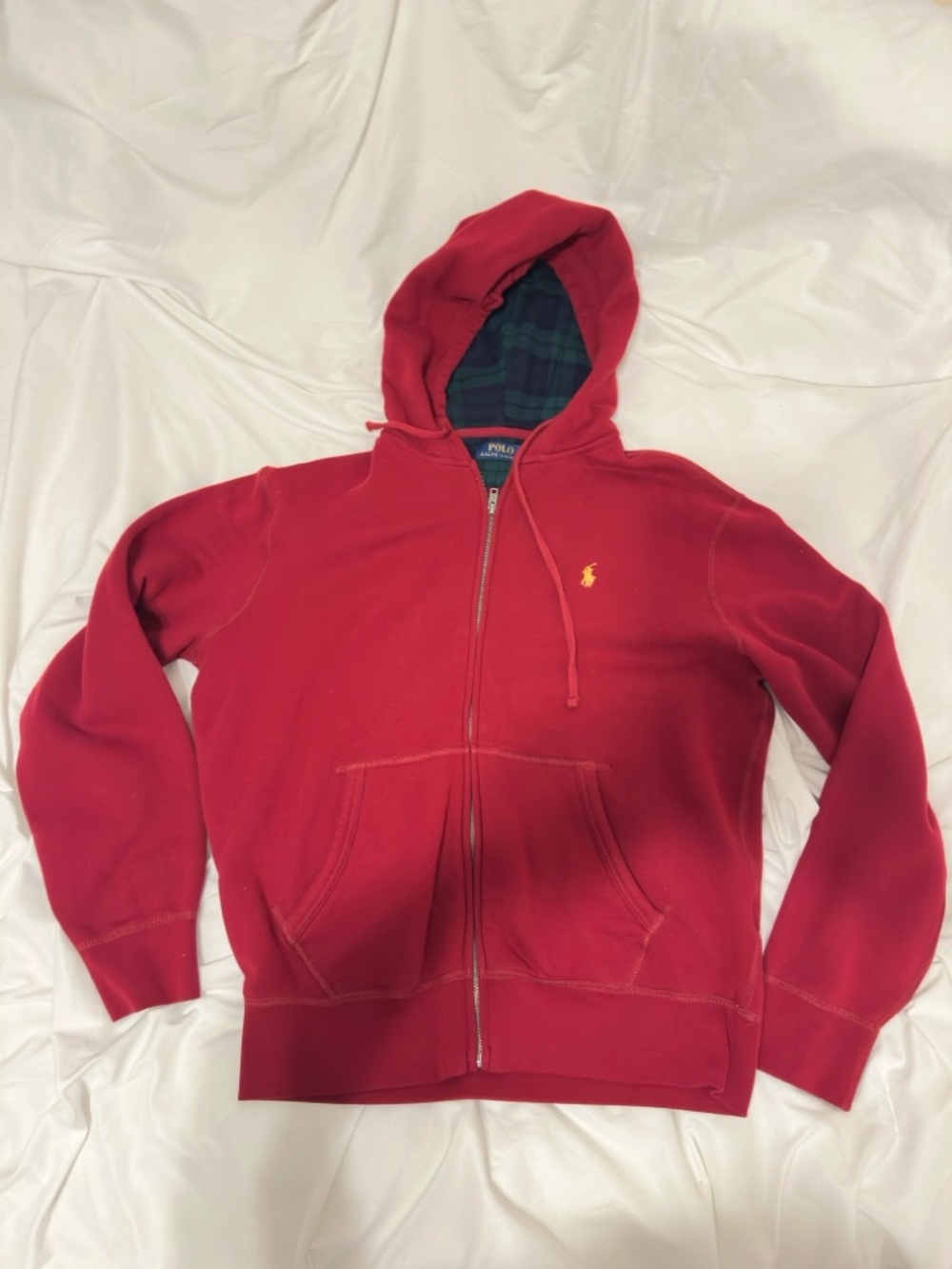 Polo Ralph Lauren Mens Red Size Medium Long Sleeve Zipper Hoodie